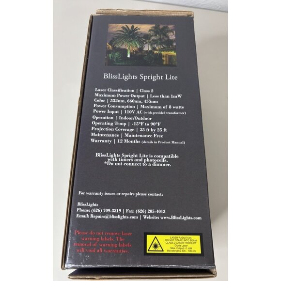 BlissLights Outdoor Spright STATIC Firefly Pool Laser Light w/ Timer Blue NEW - Picture 2 of 5